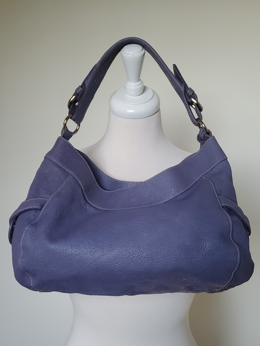 Furla Pebbled Leather Shoulder Bag In Periwinkle/Lavender Purple - Picture 5 of 11